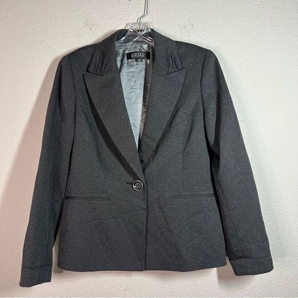 Kasper Women's Gray One Button Blazer‎ Suit Jacket Size 10 - Picture 1 of 7